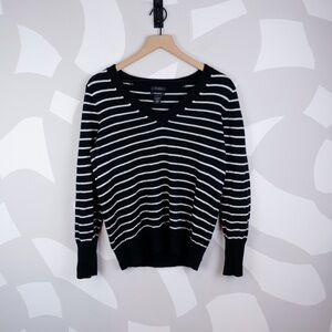 Halogen 100% Cashmere Striped Sweater | L